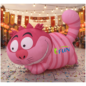 Ballon de fête sur le thème d'<span class=keywords><strong>Alice</strong></span> au <span class=keywords><strong>pays</strong></span> <span class=keywords><strong>des</strong></span> <span class=keywords><strong>merveilles</strong></span>, Chat du Cheshire, grand modèle en tissu Oxford avec ventilateur intégré, installation facile pour la décoration de fête - Product Image 2