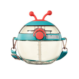 Borraccia per bambini Aibeile Little Ladybug con cannuccia, in Tritan, senza BPA, a prova di perdite, con tracolla, per l'uso quotidiano dei più piccoli - Product Image 2