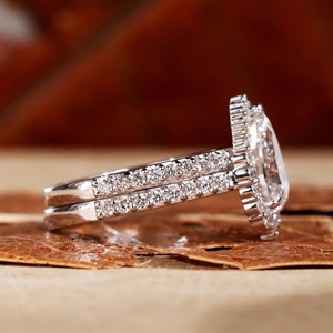 Gia IGI chứng nhận hpht cvd Lab Grown tạo ra Kim Cương 14k 18K vàng rắn đính hôn Nhẫn cưới cho phụ nữ người đàn ông cho Bridal - Product Image 3