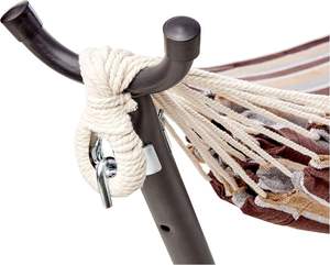 <span class=keywords><strong>Hamac</strong></span> <span class=keywords><strong>double</strong></span> robuste de 450 lb de capacité (rayures beiges) avec support en acier de 9 pieds et sac de transport <span class=keywords><strong>pour</strong></span> le camping, la randonnée, toutes saisons - Product Image 4