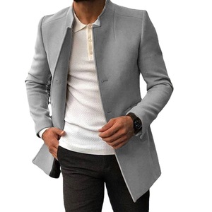 <span class=keywords><strong>Abbigliamento</strong></span> Casual da <span class=keywords><strong>uomo</strong></span> per la gioventù cappotto con colletto Slim Fit di lusso giacca di lana di alta qualità soprabito - Product Image 4