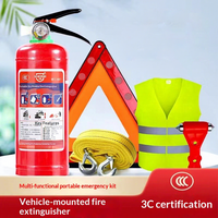 Lot de 3 extincteurs de voiture en poudre sèche, kit d'urgence automobile portable avec support de montage, outils de sécurité pour véhicule