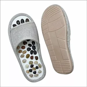 Natural <strong>Jade</strong> <strong>Stone</strong> Health Care Healing Foot Massaging Sandals Non-Slip Reflexology Slipper Massager for Men Women - Product Image 1