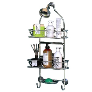 Bathroom Hanging <strong>Shower</strong> Head <strong>Caddy</strong> Organizer, Three Tier, Rust Proof Premium <strong>Hanger</strong> Design With Suction Cups, Hooks - Product Image 1