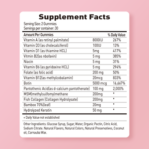 Lifeworth superventas gomitas de biotina para adultos colágeno queratina pelo piel uñas soporte vitaminas - Product Image 2