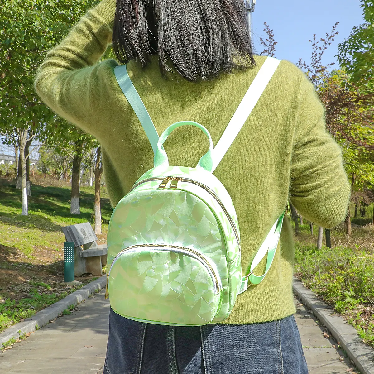 Tas ransel sekolah Mini ringan wanita, tas ransel Fashion tahan air untuk anak