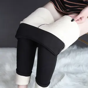 Vrouwen Fleece Gevoerde Leggings Hoge Taille Zwarte Dikke Winter Warme Broek Dame Thermische Legging