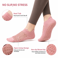 Chaussettes de yoga et de Pilates pour femmes à coupe basse, respirantes, antidérapantes, en maille ouverte sur le dos du pied, avec logo personnalisé