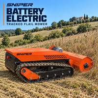 Tondeuse à fléaux électrique industrielle télécommandée, alimentée par batterie, coupe-herbe sur chenilles de 1200 mm