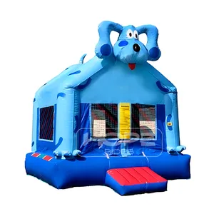 남여 공용 상업용 PVC 파티 탄력 점프 성을 날려 작은 파란색 유아 블루스 단서 아이들을위한 바운스 하우스