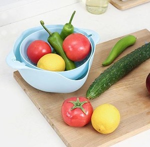 2 In1 Vegetable Fruit Washing Kitchen <strong>Colander</strong> Kitchen Tool for Rice Washing Noodles Vegetables Fruit-Durable Plastic <strong>Colander</strong> - Product Image 2