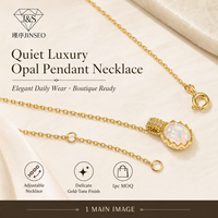 Collier pendentif ovale en opale naturelle plaqué or 18 carats en argent sterling S925, bijoux minimalistes vintage pour boutiques de détail