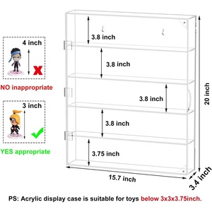 Vitrine d'exposition en acrylique pour figurines Mini Funko <span class=keywords><strong>Pop</strong></span>, anti-poussière, transparente, murale ou sur pied, rangement à 5 niveaux - Product Image 2