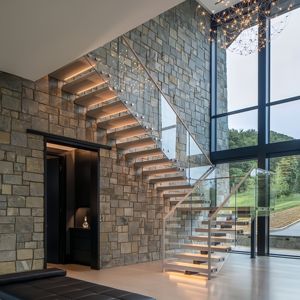 <span class=keywords><strong>Escalier</strong></span> <span class=keywords><strong>flottant</strong></span> intérieur Tanlong, <span class=keywords><strong>escalier</strong></span> droit moderne en verre et bois, <span class=keywords><strong>garde</strong></span>-<span class=keywords><strong>corps</strong></span> en verre - Product Image 5