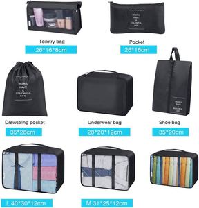 Factory Wholesale Lightweight Travel Luggage Organizer Bags 8 Pcs Packing Cubes Travel Bag Set With Laundry <b>Shoe</b> Bag - Product Image 4