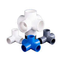 Raccords et accessoires pour tuyaux d'alimentation en eau Mingde PVC 25mm 50mm, surface lisse, 3-6 voies, à angle droit, résistants à la corrosion, garantie 3 ans