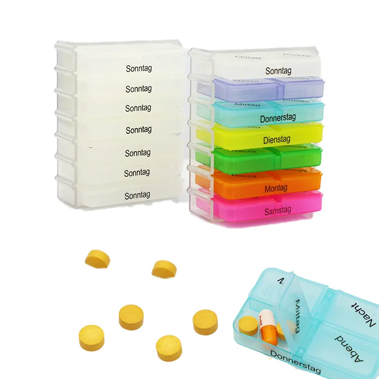 Germany Weekly 7 Day Pill Sorter Box Container Health Care Tablet Pill Case Medicine Capsule Storage Holders Case Organizer OEM