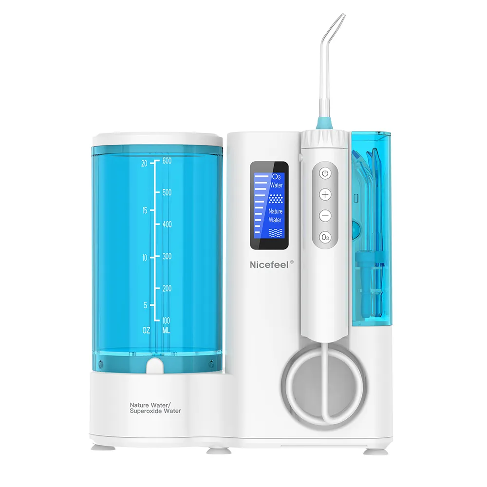 مرواء فموي عائلي للأسنان مضاد للماء IPX7 للسفر سعة 600 مللي لتنظيف الأسنان منضدة تنظيف بالمياه كهربائية