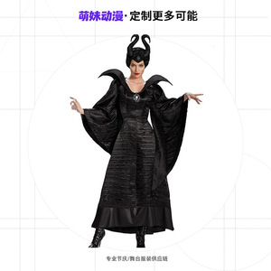 Disfraz de Bruja Negra de la Bella Durmiente para Adultos, Vestido de Cosplay con Sombrero, Varita y Collar, Atuendo para Fiesta - Product Image 4