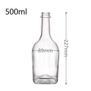 Botella de Licor de Vidrio Flint <span class=keywords><strong>Blanco</strong></span> Cristalino de 500 ml, Fabricada en China, con Superficie Grabada con Ácido, para Brandy, Ginebra, Ron, <span class=keywords><strong>Mezcal</strong></span> - Product Image 1