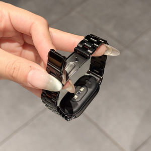 Correas de Reloj de Acero Inoxidable de Tres Cuentas para Xiaomi <span class=keywords><strong>Mi</strong></span> <span class=keywords><strong>Band</strong></span> 10/9/8 <span class=keywords><strong>Pro</strong></span>/<span class=keywords><strong>7</strong></span>/6 y Pulseras Metálicas para Redmi 5/4/3 Versión <span class=keywords><strong>NFC</strong></span> - Product Image 4