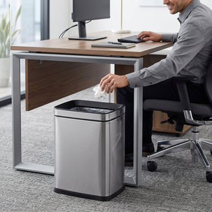 Cestino per Rifiuti in Acciaio Inox Satinato 10L con Apertura Superiore e <span class=keywords><strong>Secchio</strong></span> Interno Rimovibile per Ufficio, Bagno, Cucina - Product Image 3