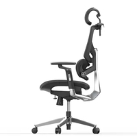 Chaise de bureau ergonomique moderne avec base entièrement en aluminium, accoudoirs 6D et repose-pieds en maille