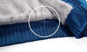 RNSHANGER uomo di moda invernale tinta unita cappotti con cappuccio Casual <span class=keywords><strong>Cardigan</strong></span> cerniera uomo felpe con cappuccio in peluche e ispessite giacche calde - Product Image 6