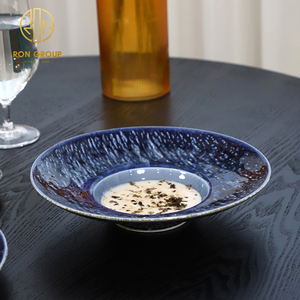 Vajilla de Porcelana de Grado Alimenticio, Plato para Salsa de Pasta Azul de 9/11 Pulgadas para Restaurante, Vajilla Comercial - Product Image 2