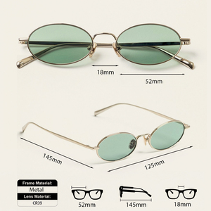 แว่นกันแดด TFB กรอบโลหะทรงรี สำหรับสุภาพสตรีและสุภาพบุรุษ ป้องกันรังสียูวี 400 สไตล์ยุค 90 น้ำหนักเบา คลาสสิก เรโทร วินเทจ หรูหรา เท่ห์ ทันสมัย รุ่นใหม่มาแรง - Product Image 4