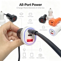 Pengisi Daya Mobil USB Multi-Pengguna, Pengisi Daya Ponsel Mobil Umum, Pengisi Daya Cepat Kendaraan, Alat Pengisi Daya Mobil