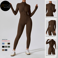 Combinaison de yoga zippée pour femme, longueur allongée, haute intensité, pour le sport et le fitness – En stock
