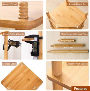 Estante Esquinero Expandible <span class=keywords><strong>de</strong></span> Bambú WooFawn <span class=keywords><strong>de</strong></span> 3 Niveles, Organizador <span class=keywords><strong>de</strong></span> Platos/Aplatos Apilable y Ajustable para Gabinete <span class=keywords><strong>de</strong></span> Cocina (39" <span class=keywords><strong>de</strong></span> Alto) - Product Image 5