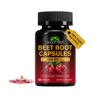 SOLOTREE Bio-Pflanzenextrakt Rote-Bete-Kapseln Nahrungsergänzungsmittel OEM Private Label 1300mg Rote-Bete-Pulver-Kapseln - Product Image 1