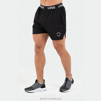 Shorts de sport athlétiques pour hommes avec logo personnalisé, ceinture durable, ourlet fendu, entrejambe de 5 pouces