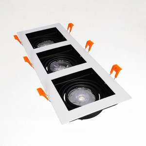 Faretto da incasso a soffitto antiriflesso di alta qualità da incasso a 3 teste con alloggiamento nero per soggiorno/ufficio/<span class=keywords><strong>ristorante</strong></span> - Product Image 6