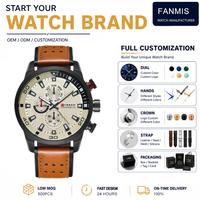 Montre Homme Étanche CURREN 8250 Personnalisée, Style Décontracté, Simulé Trois Cadrans, Bracelet en Cuir, Qualité Supérieure