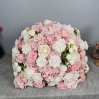 Boule de fleurs artificielles en soie réaliste, rose, violette, orchidée, hortensia, pour mariage, Thanksgiving, remise de diplôme, décoration de table