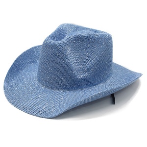 Sombrero de Vaquero de Paja Estilo Occidental Europeo-Americano con Lentejuelas, Retro Británico, <span class=keywords><strong>Jazz</strong></span>, Hueco, Transpirable, Protector Solar, Sombrero de Papel - Product Image 4