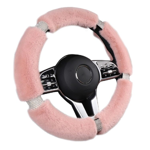 Housse de <span class=keywords><strong>volant</strong></span> de voiture en peluche artificielle élégante et légère pour femme, idéale pour la conduite - Product Image 6