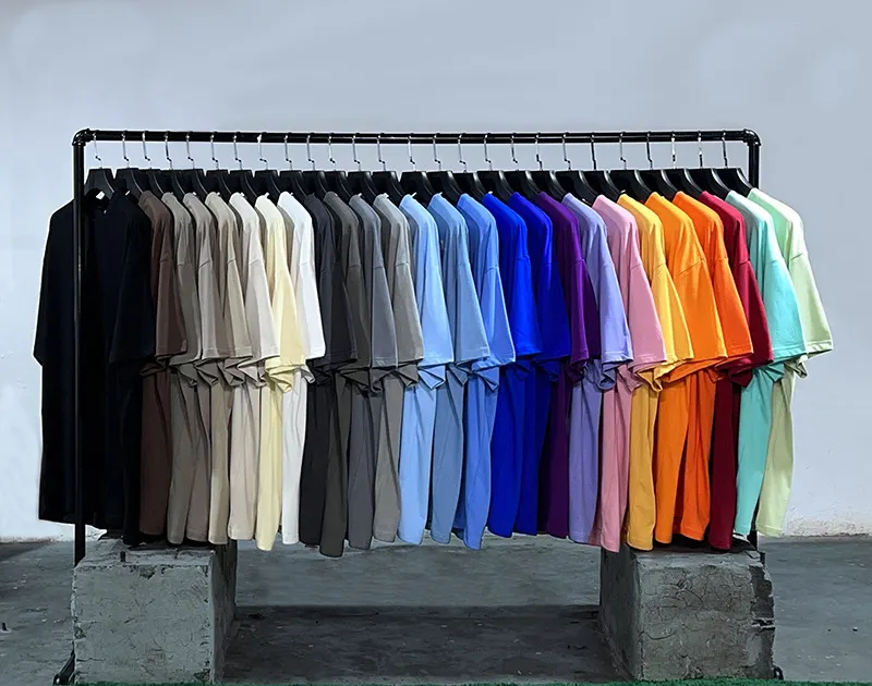 Custom Effen T-Shirt Logo Bedrukt Unisex 100% Katoen Zwaargewicht T-Shirt Drop Shoulder Zwart Wit T-Shirts Effen Voor Afdrukken