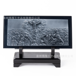 Adorno de Cristal en Relieve, Estilo Artístico Europeo, Rectangular, Decoración para el Hogar, Regalo - Product Image 1