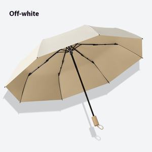 Color Glue 8-Bone a prueba de viento mango de madera maciza Simple para hombres y mujeres paraguas de protección solar de tres pliegues pequeña sombrilla fresca para el día a día - Product Image 5