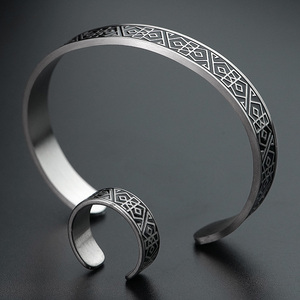 Stainless Steel Men Cuff Bangles Ring Knot Viking <b>Bracelet</b> Vintage Amulet Talisman Jewelry Christmas Present Jewelry <b>Set</b> - Product Image 1