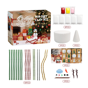 Kit de Pâte à Modeler à Séchage à l'Air Personnalisé pour Noël, Non Toxique, Ensemble Créatif pour Enfants pour Décoration de Bonhomme de Neige et Arbre, Jouet Éducatif, Cadeau de Fêtes, Vente en Gros - Product Image 2