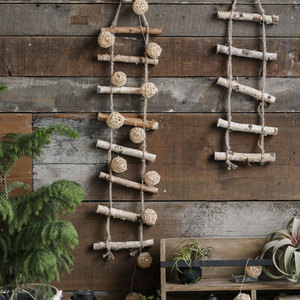 Cuerda de cáñamo Retro, abedul blanco, <span class=keywords><strong>escalera</strong></span> pequeña, decoración de pared para casa de invitados, fondo colgante, decoración de pared - Product Image 2