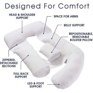 Oreiller de maternité en forme de U de nouveau style avec <span class=keywords><strong>positions</strong></span> réglables bon prix soutien du corps pour la fonction de thérapie de <span class=keywords><strong>grossesse</strong></span> - Product Image 2