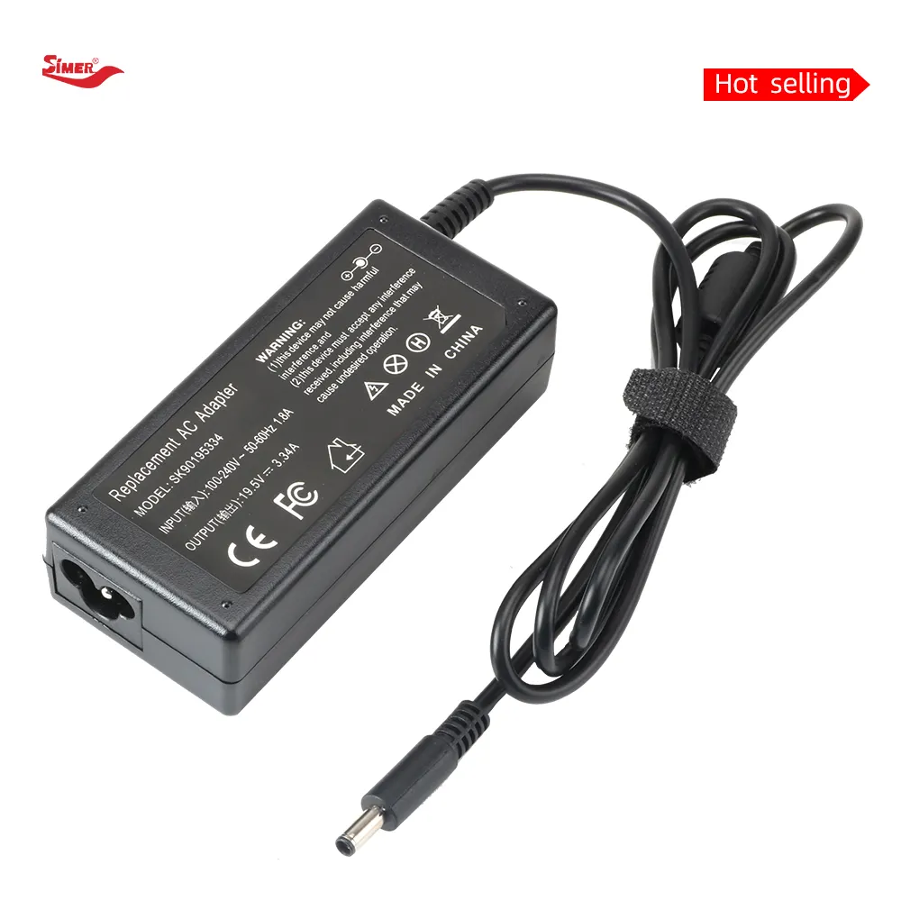 Hot Selling 65W 19.5V 3.34A IC 4.5*3.0mm Laptop Power Adapter for Dell PC Charging