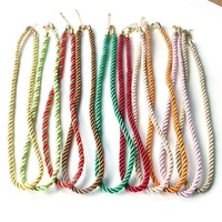 Collier chaîne en corde de chanvre sportif pour femme, 35 couleurs, tressé à trois brins, épais et simple, vente en gros