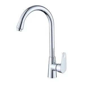 Preço barato Zinc Alloy Kitchen Faucets Deck Montado Chrome torneira cozinha Single Handle Sink Faucet Hot Cold Water Tap